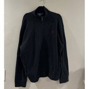 Polo Ralph Lauren 'sweatshirt Mens Vintage Full Zip Mock Neck Size XL Black